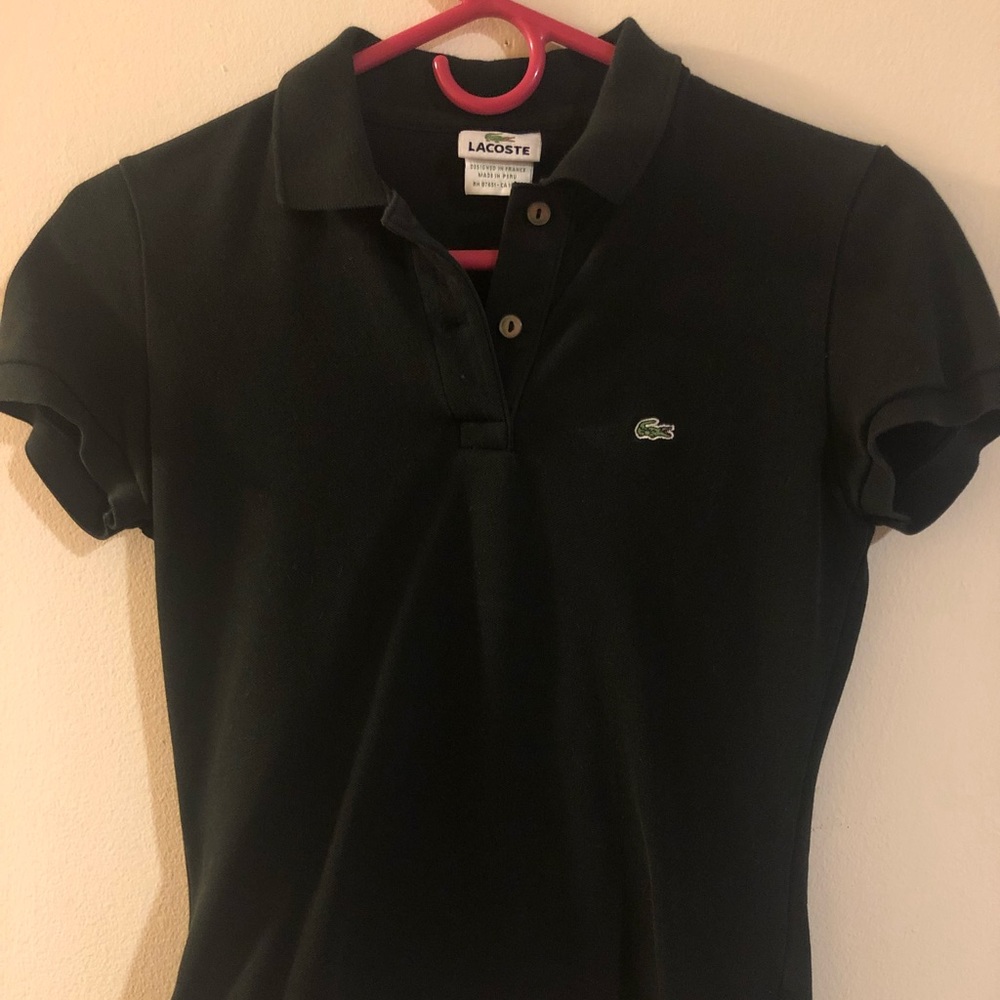Lacoste stretch black polo shirt